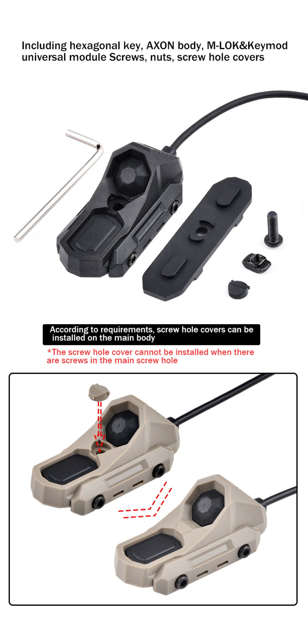 Flash Light - M600C with Dual Remote Switch for M-LOK Keymod Picatinny