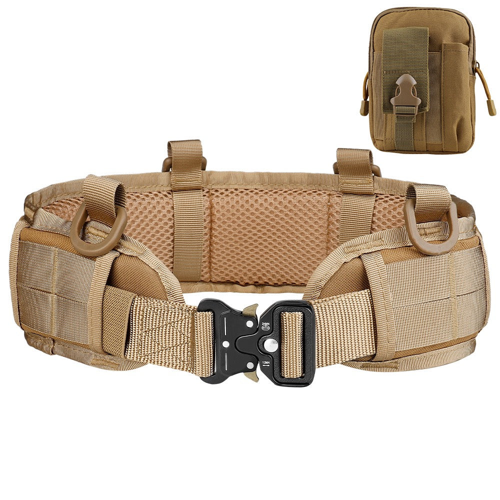 MOLLE Tactical Adjustable Belt System with Storage Bag - Black & TAN