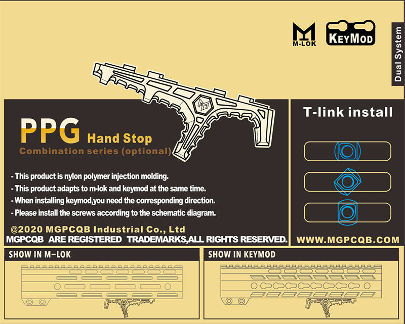 Grip - MGPCQB PPG Handstop M-LOK - Black & TAN